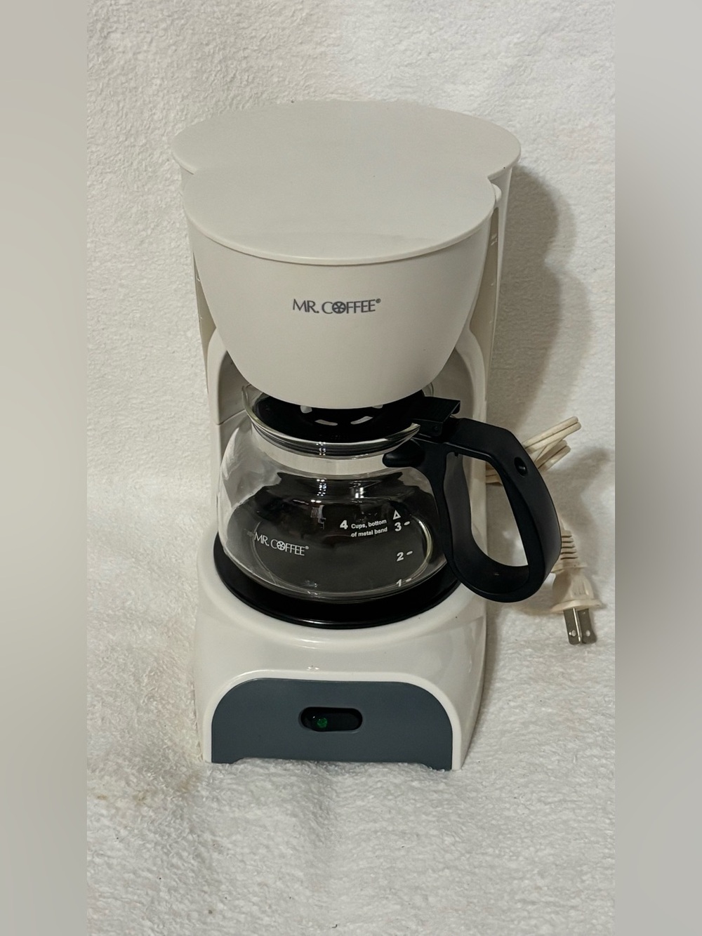 MR. COFFEE White Drip Coffee Maker with Glass Carafe